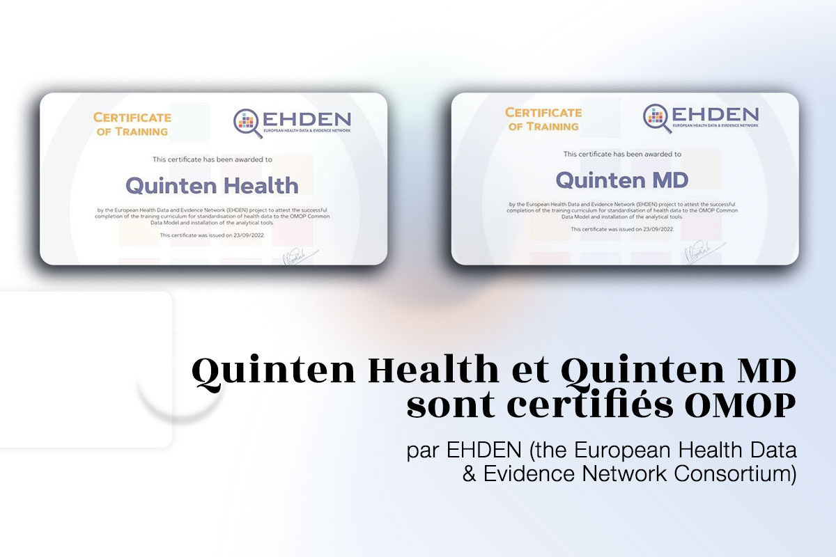 Certification OMOP - Quinten Health et Quinten MD
