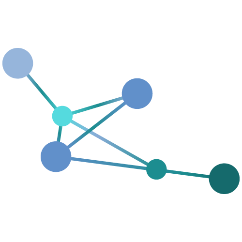 Forme bleu comprenant des lignes et des points du logo Alfrod