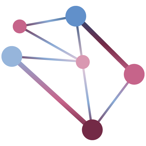 Forme rouge comprenant des lignes et des points du logo Alfrod